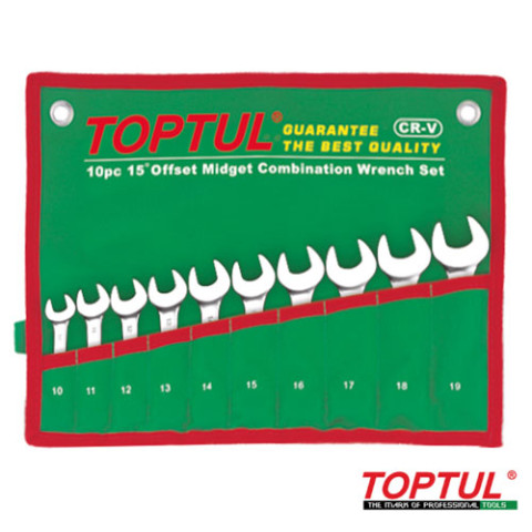 ست آچار  یکسر رینگی 10 عددی کوتاه تاپ تول